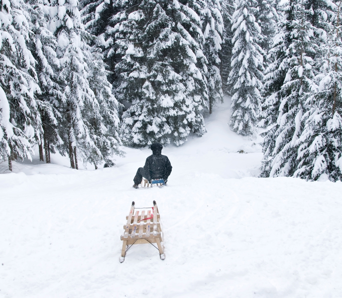 Winterwandelingen en rodeltochten rond Nauders