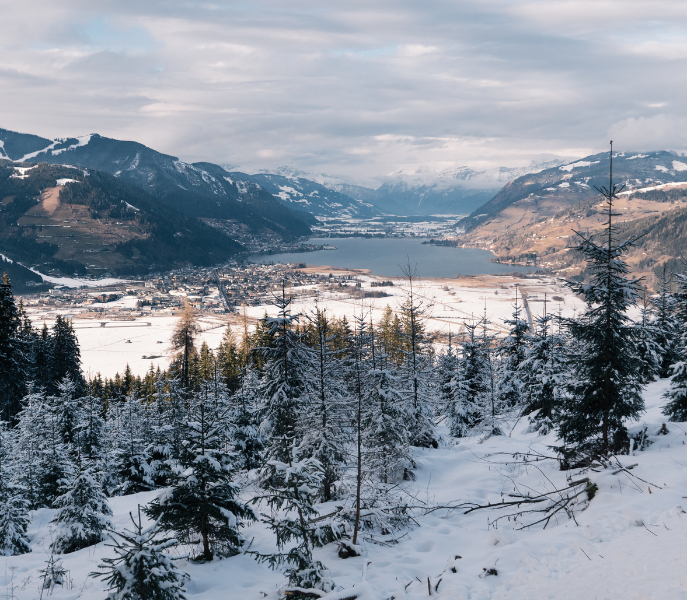 Zell am See: skiën met uitzicht op het meer