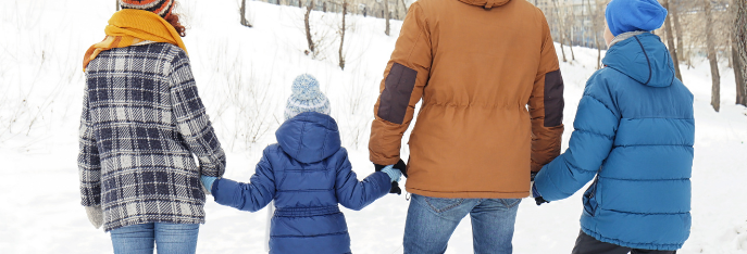 familie winterwandelen 