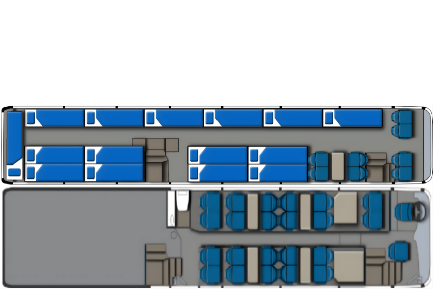 Binnenkant luxe first class bus
