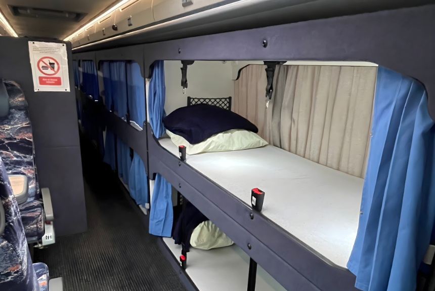 Binnenkant luxe first class bus